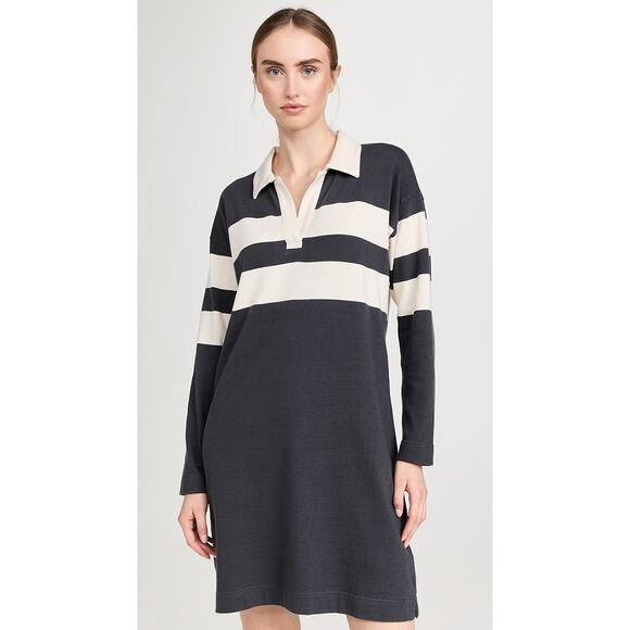 Faherty rugby jersey Polo style cotton dress long sleeve size Medium EUC - Picture 2 of 7